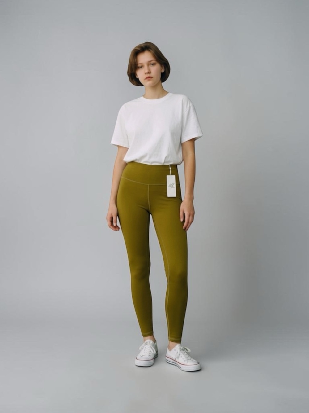 Strong Physiques NWT Women’s High-Rise Olive Green Active Leggings  SIZE L